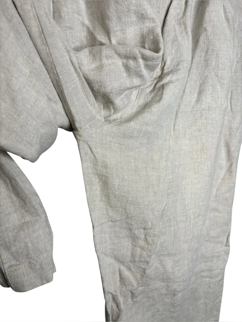 Reformation Beige Linen Trousers Pants Size 10 Minimalist Contemporary